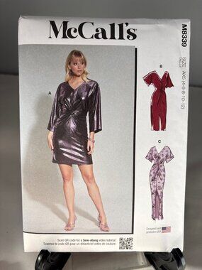McCalls M8339 Sewing Pattern Misses Dress Size 4-6-8-10-12 Uncut